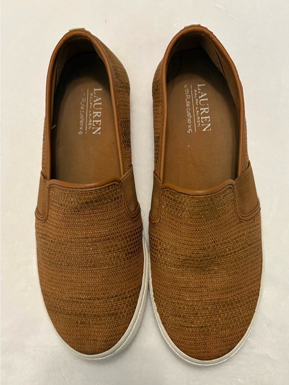 Lauren Ralph Lauren Women's Jinny Classic Tan RLite Slip-On Sneakers - Sz 8B